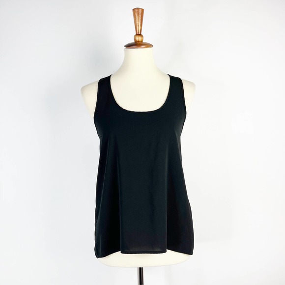 Frenchi black racerback tank top blouse size Small - Picture 1 of 7